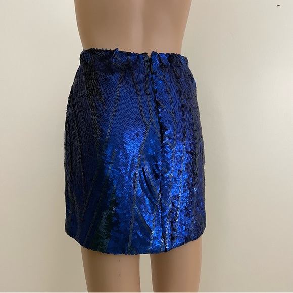 NWT Bebe blue & black sequin skirt size 2 - Picture 4 of 16